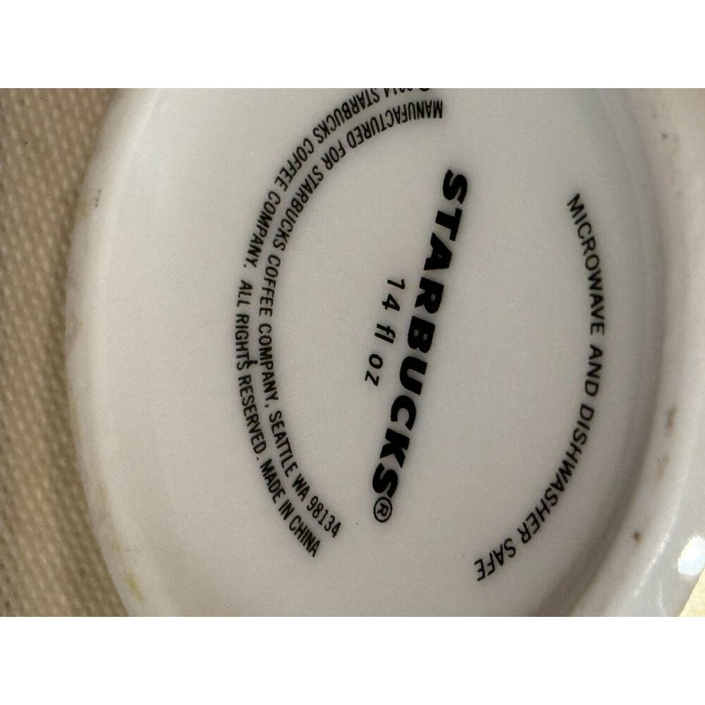 Starbucks 14 Oz Ceramic Mug Yellow Palm Design Microwave & Dishwasher Safe - Picture 2 of 9